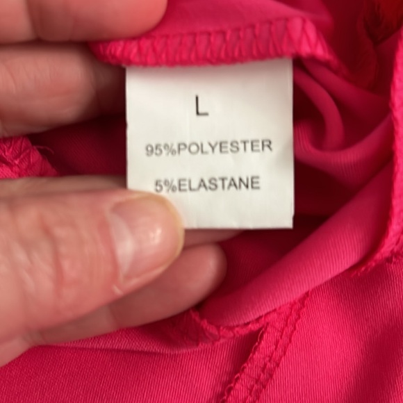 Polyester stretchy wide leg, dress pants, hot pink - Picture 6 of 6